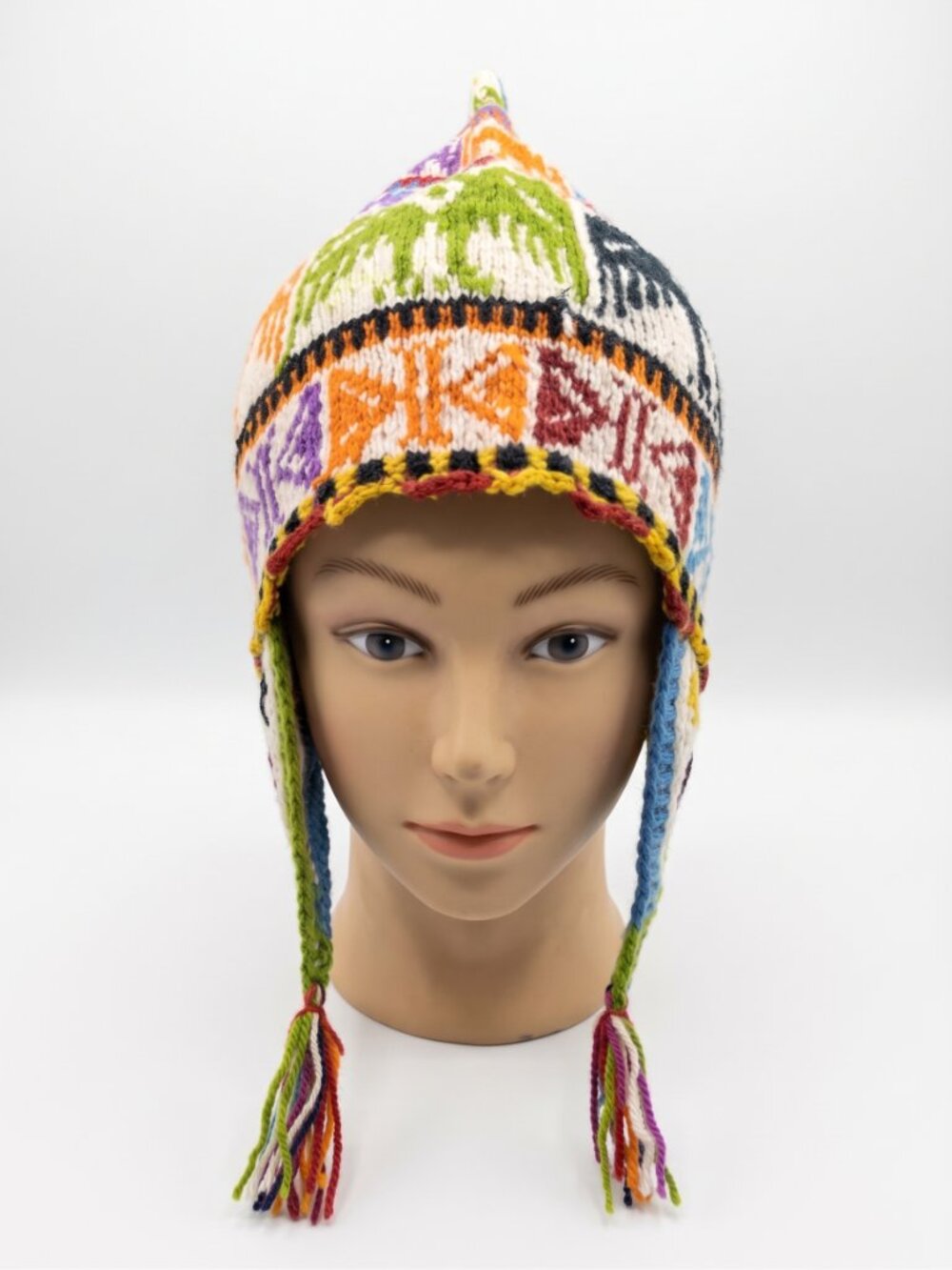 Handmade Peruvian Chullo Hat (Sheep's Wool) with Inca Condor Motifs